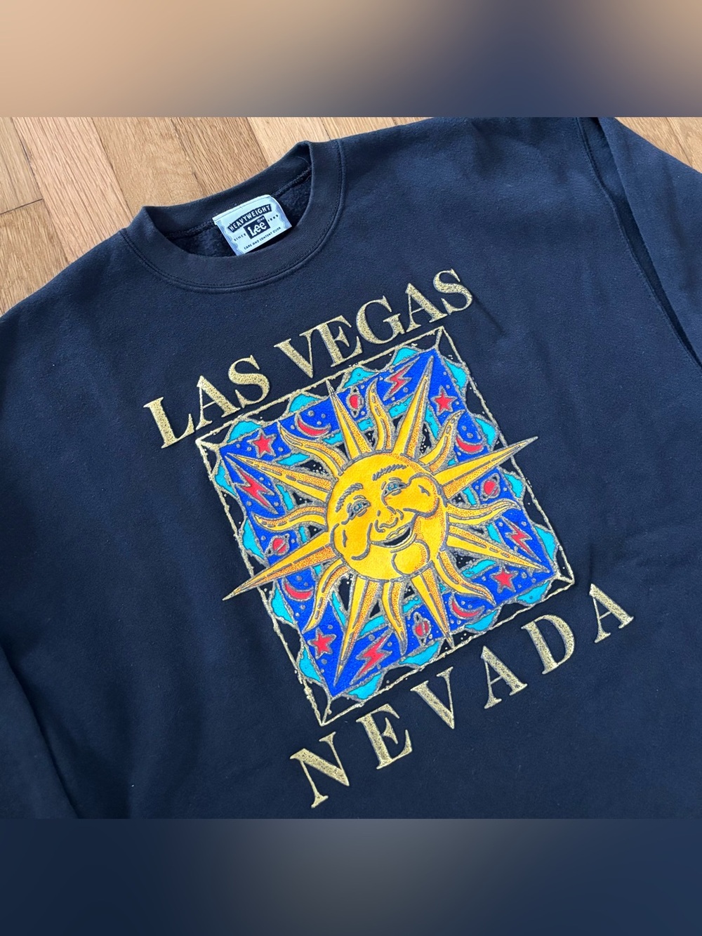 Vintage Lee Heavyweight Sweatshirt Las Vegas Mens Large Made In USA 90s